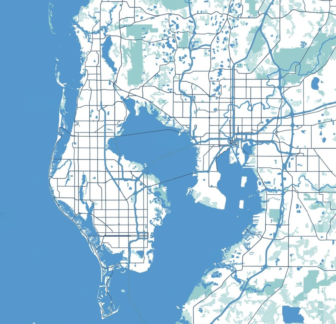 Map of Tampa Bay and surrounding service area
